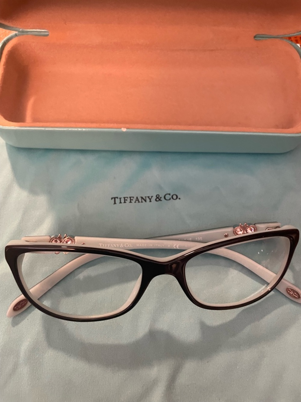 Tiffany & Co. Women's Eyeglass Frames. Black & Blue. Butterfly Accents. TF2051B - Picture 3 of 13